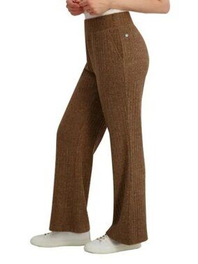 Andrew Marc Women's Rib Knit Pull-On Pant Brown Color Size Medium Soft & Cozy